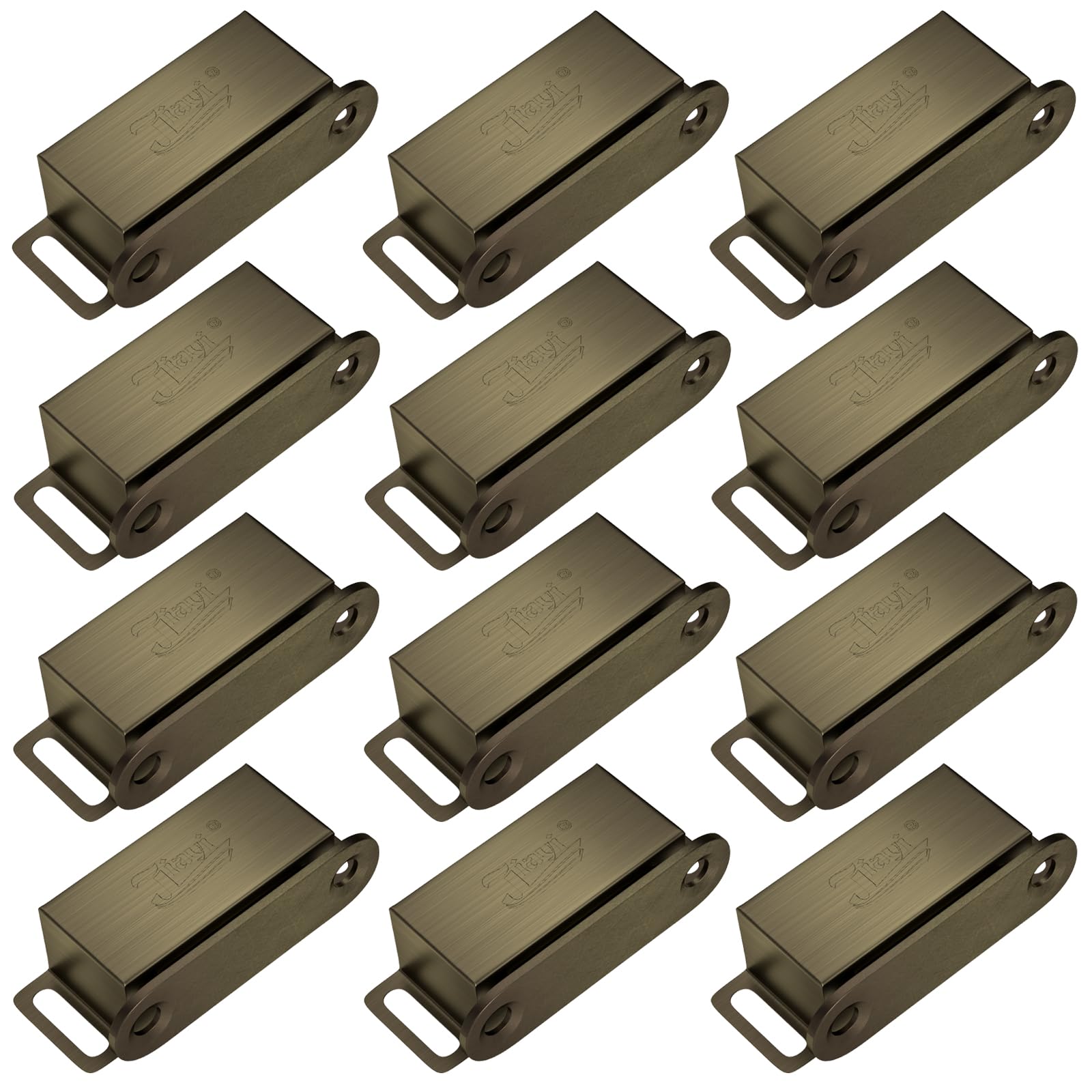 Cabinet Magnetic Catch Jiayi 12 Pack Magnetic Closures for Cabinet Door Magnetic Cabinet Catch RV Drawer Latches and Catches Bronze Magnetic Latch for Kitchen Closet Cupboard Closer