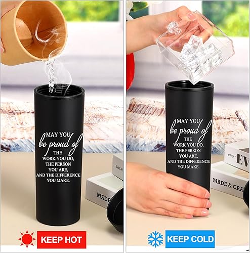 Miniatura 4 de Rtteri 6 vasos de agradecimiento a granel para empleados, regalos de agradecimiento para mujeres y hombres, vasos delgados de plástico de 16 onzas