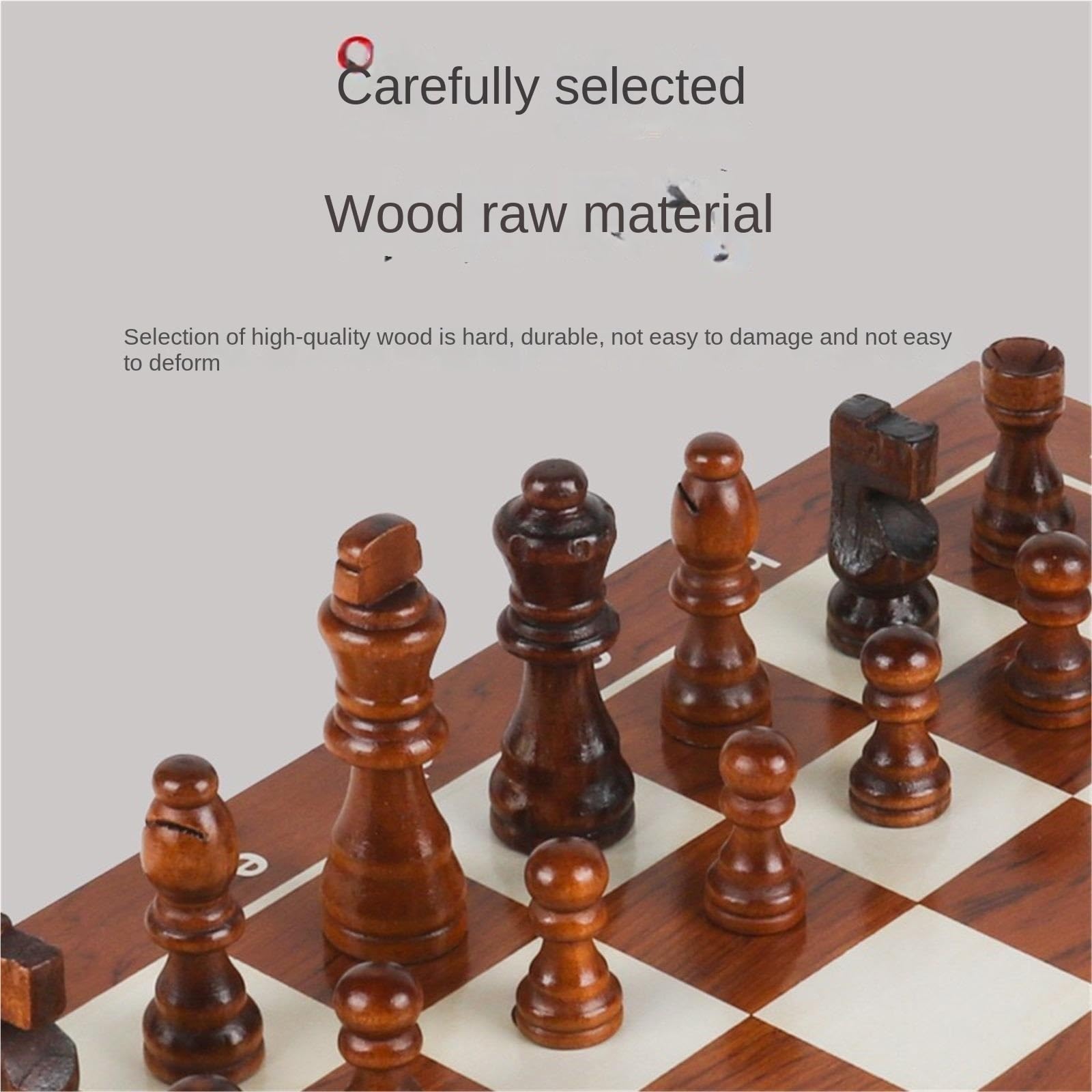 Set Scacchi Set di Scacchi in Legno for Adulti, Scacchiera Pieghevole Portatile, Decorazione Scacchiera Gioco(39x39cm)