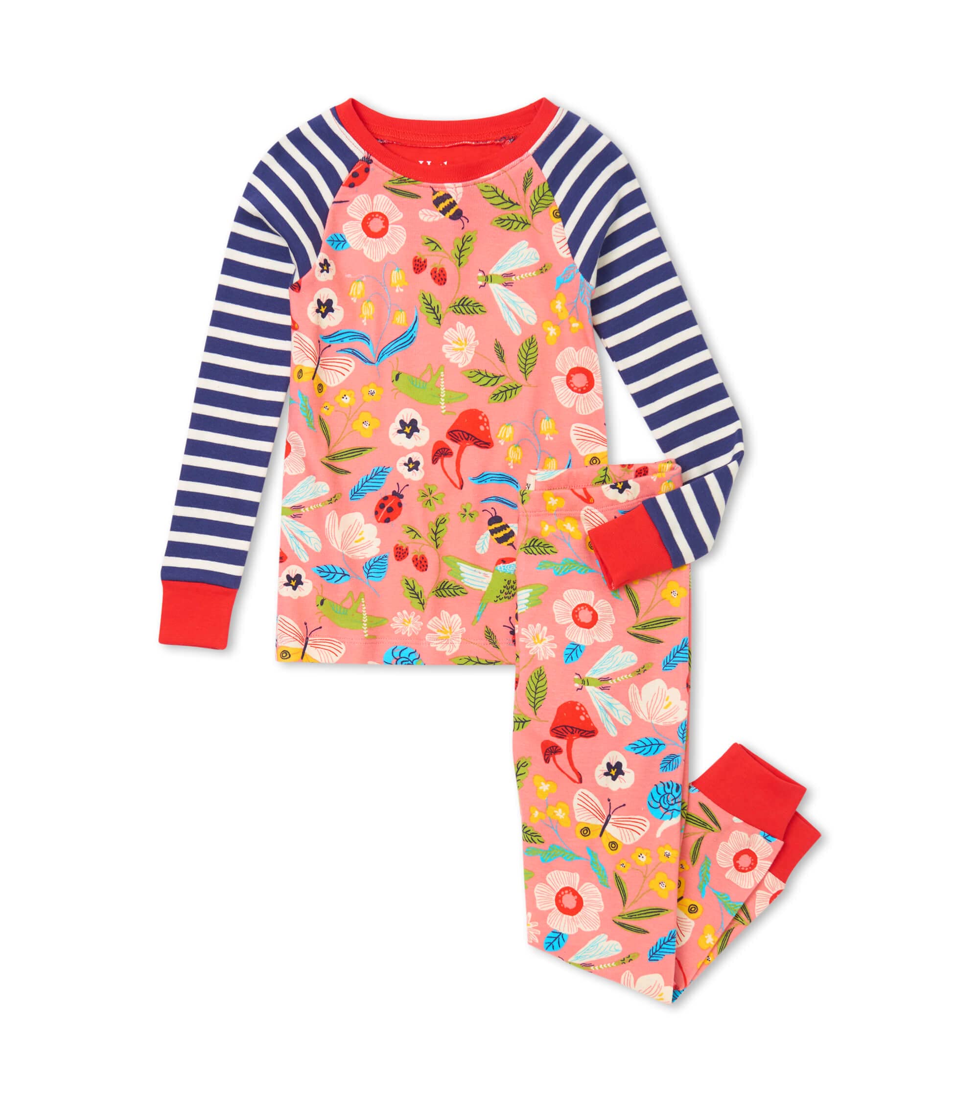 Hatleygirls Organic Cotton Raglan Sleeve Pajama Set Pajama Set (pack of 1)