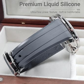 プレミアムリキッドシリコン腕時計ストラップ 20mm Omegaスピードマスタープロフェッショナルムーンウォッチ42mm Seamaster & Swatch x OmegaMoonSwatch対応 ソフトラバーバンド 細かい線形の質感
