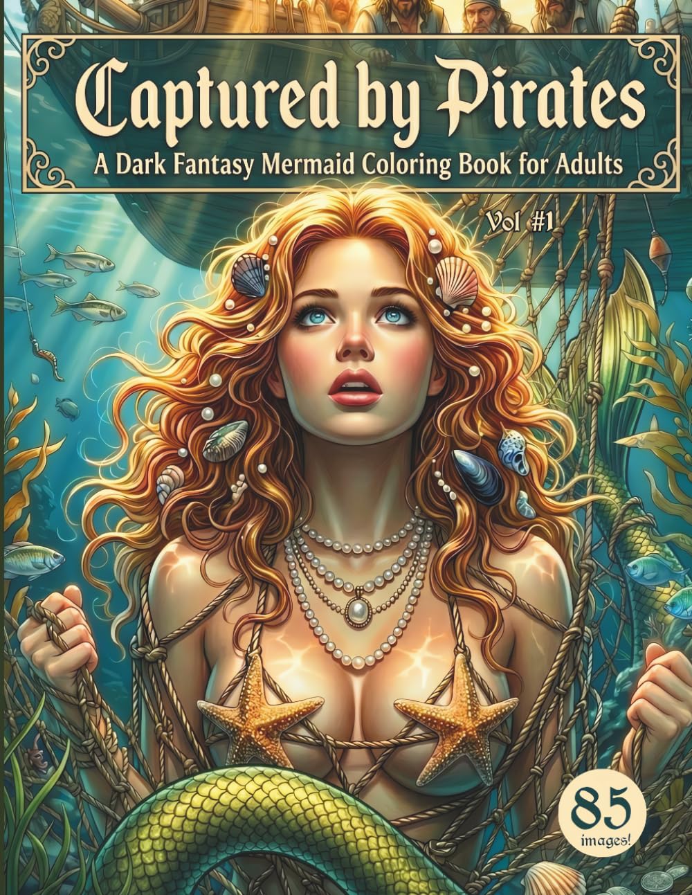 Captured by Pirates: A Dark Fantasy Mermaid Coloring Book for Adults