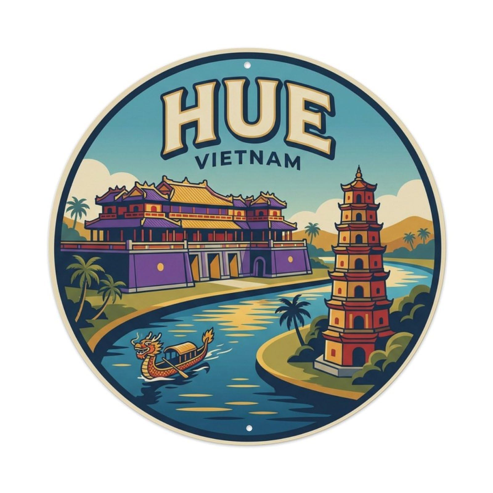 Galvaxio Style Vietnam Retro Travel Hue Metal Tin Sign