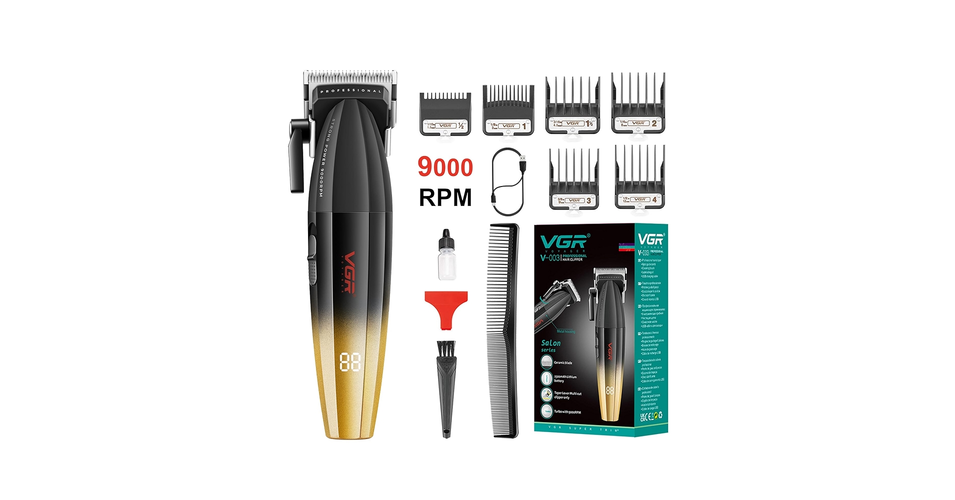 VGR V-003 バリカン セラミック刃 Amazon.com: VGR 003 Fresh Fade Hair Clipper, Professional
