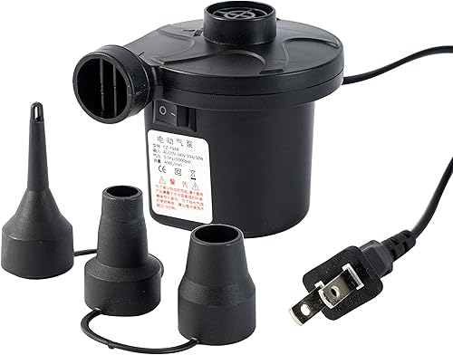 Geowaky Bomba de aire eléctrica para inflables, bomba portátil de colchón de aire para infladordeflador con 3 boquillas, bomba eléctrica para sofá