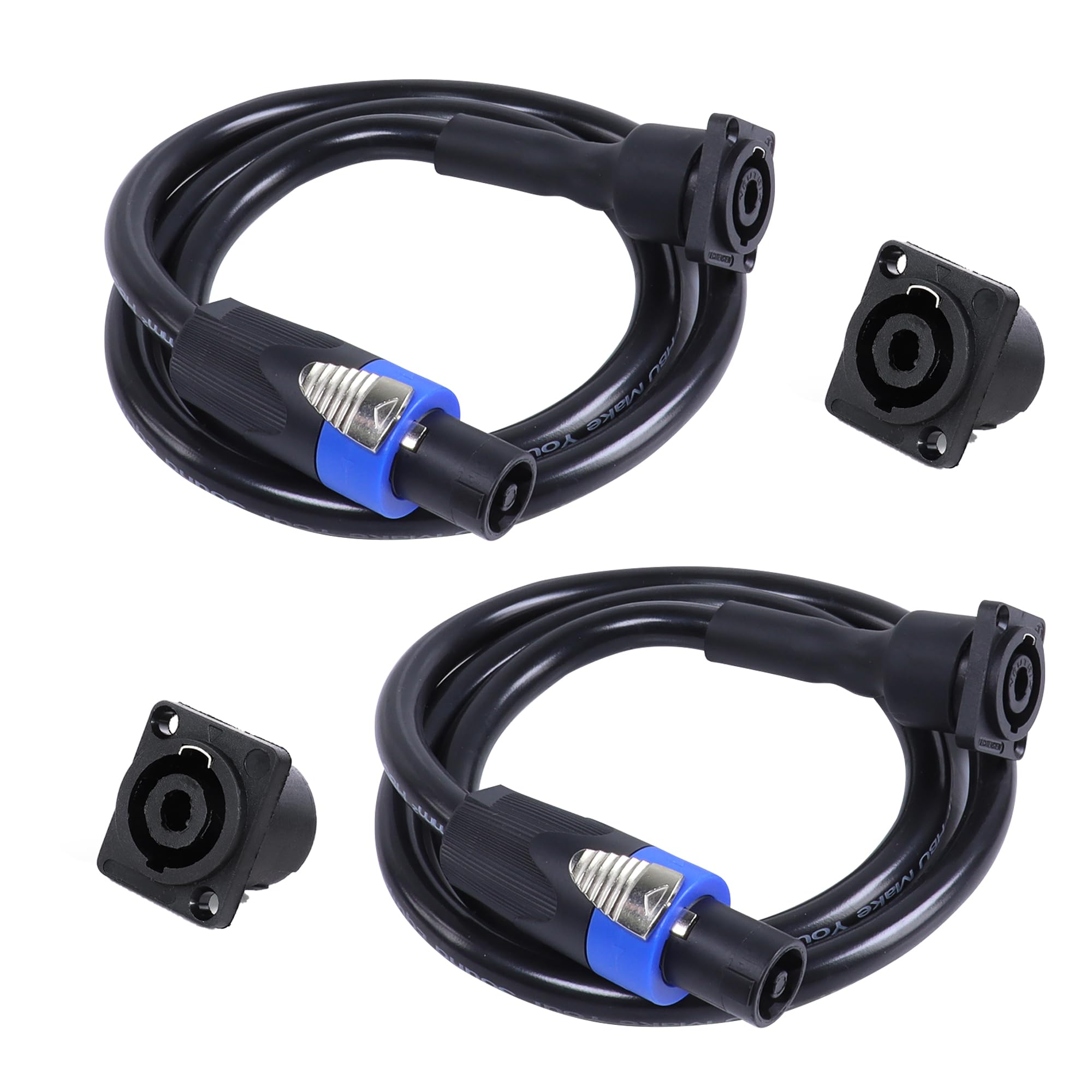 Cavo Speakon a 4 conduttori a presa NL4MP, 10 m, 12 AWG, 2 pezzi