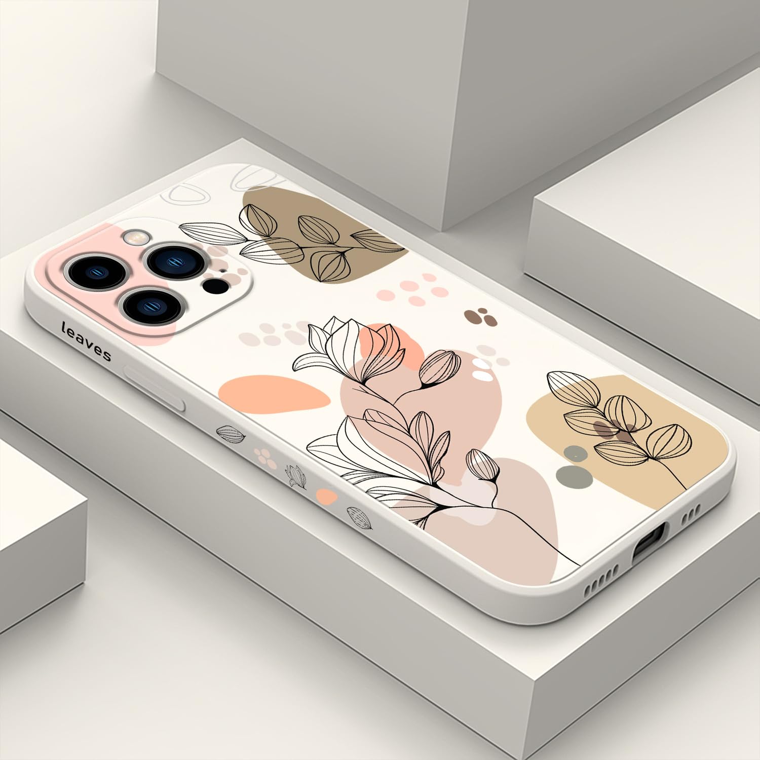 LEECG for iPhone 13 Pro Case Flower Butterfly Cute Astronaut Design Phone Cover Soft Microfiber Lining Slim Liquid Silicone Phone Case 13 Pro-Morandi