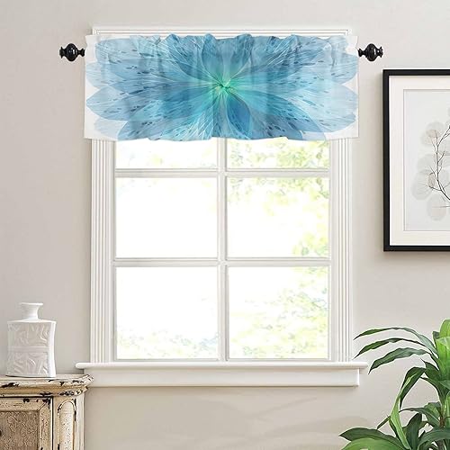 Miniatura 10 de Juego de cenefas y niveles de cortina de cocina con diseño floral, cortinas opacas aisladas con 2 niveles para cocina, baño, girasoles, abejas,