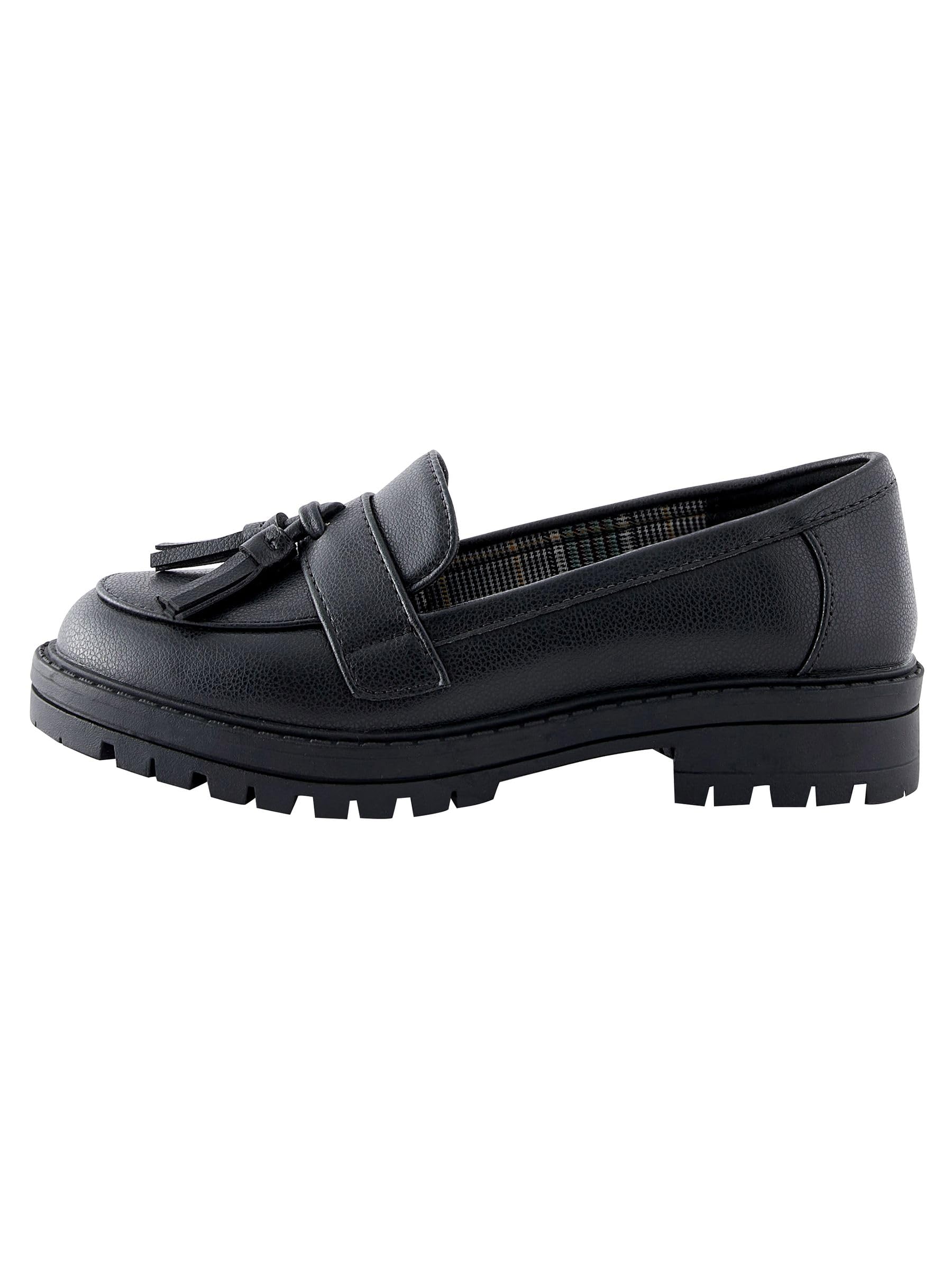 NEXT Niñas Mocasines Escolares con Suela Gruesa y borlas