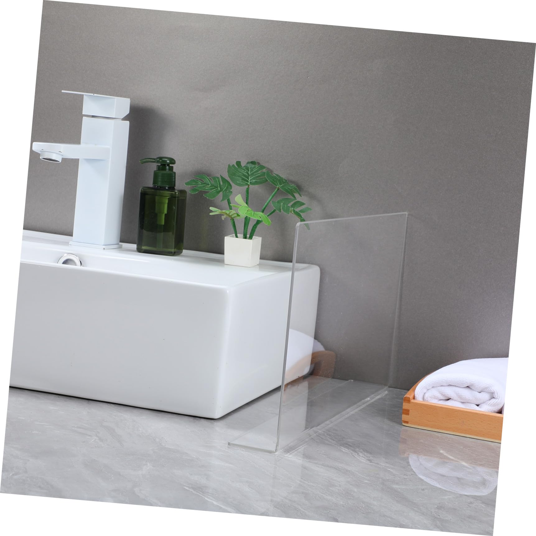 Mobestech Protector Antisalpicaduras y Diseño Minimalista Fregadero de Acrílico Rectangular Barrera Antisalpicaduras Fácil de Limpiar para Cocina para Lavabo y Baño