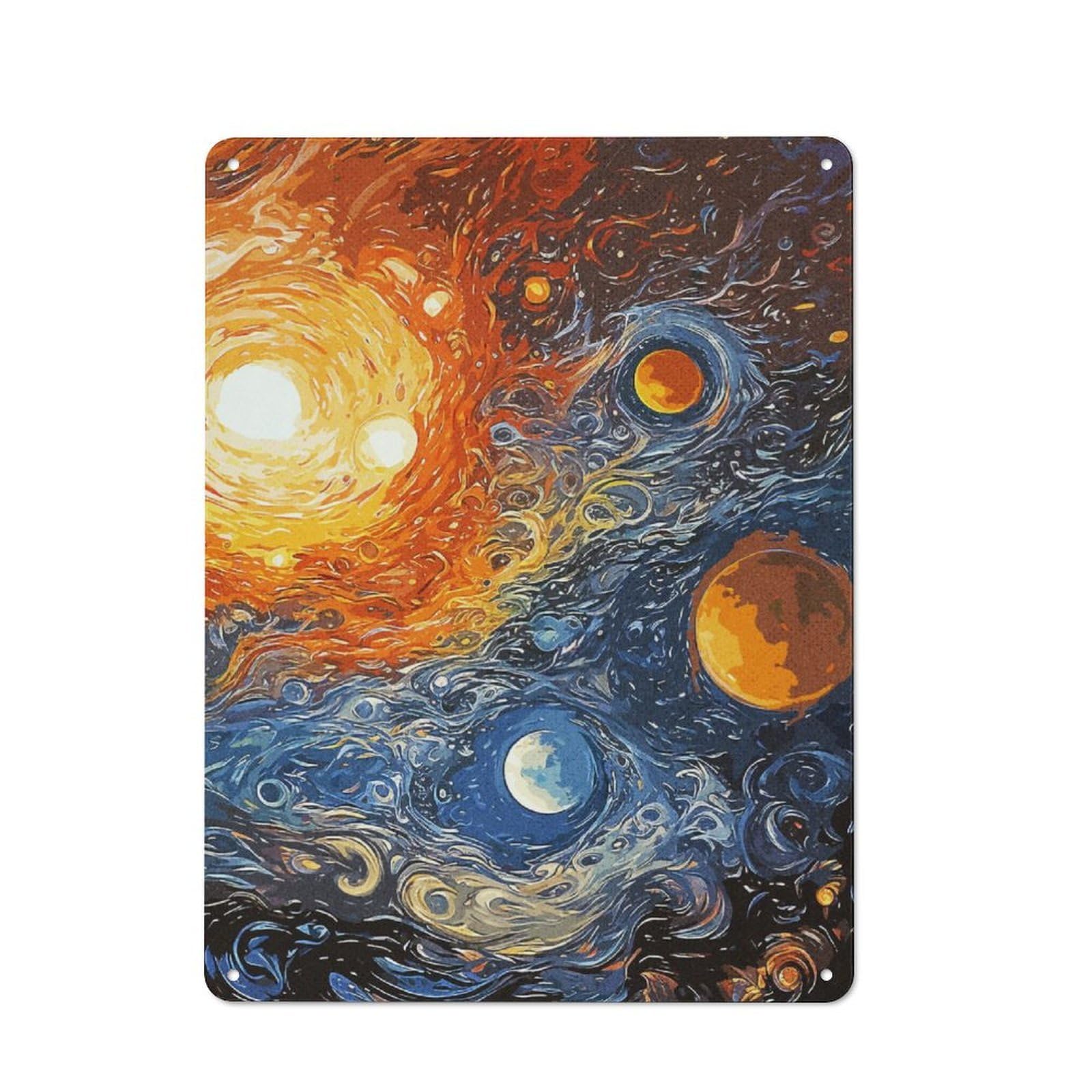 Junmoney Abstract Galaxy For Garden Room Or Summerhouse, Vintage Tin Sign 40X30cm, For Display In Garden Rooms And Summerhouses