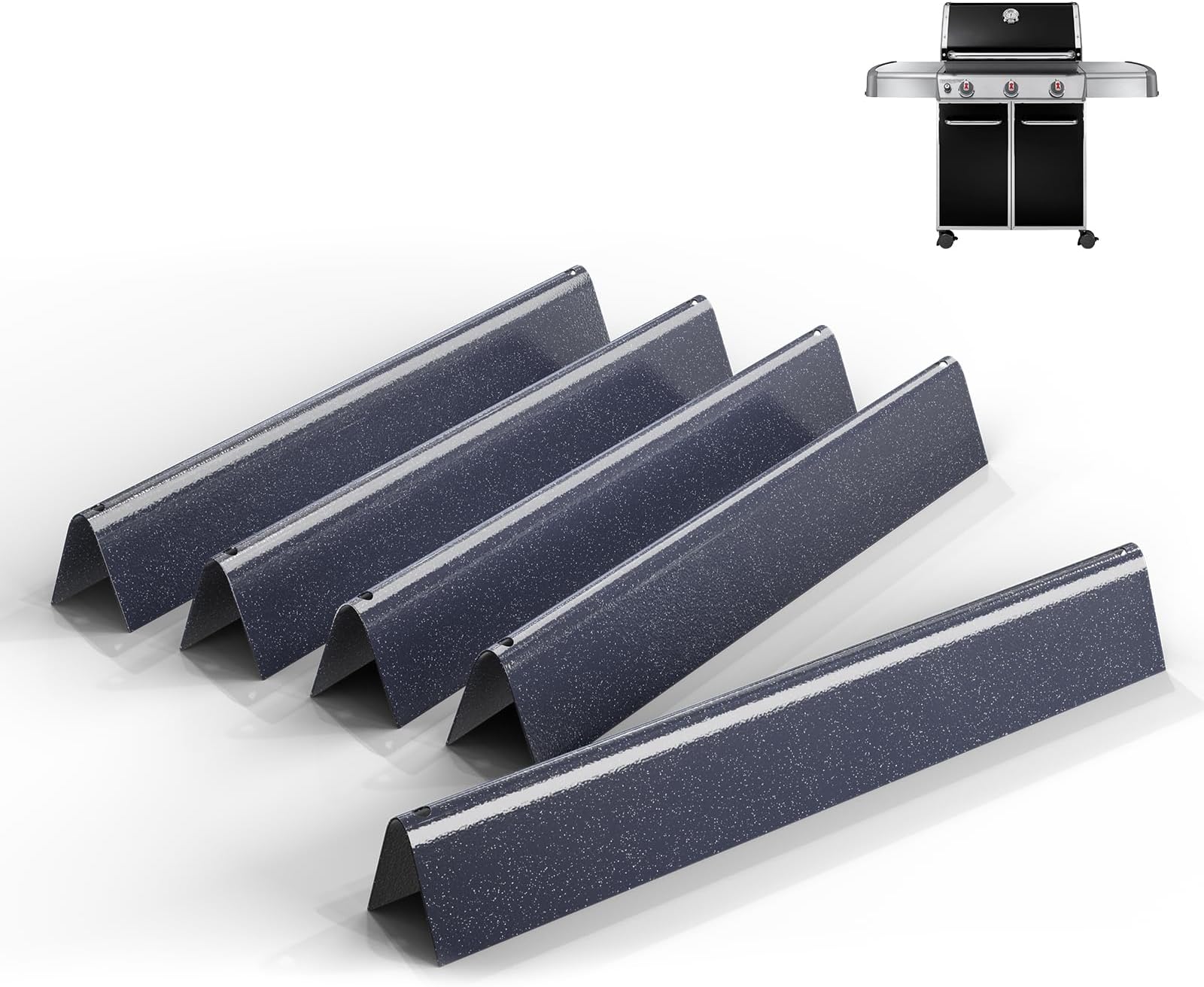 Onlyfire Porselein Geëmailleerde Flavorizer Bars voor Weber Genesis II 300 serie barbecues(bedieningspaneel aan de voorkant), Reserveonderdelen voor Weber 66032, set van 5 Onlyfire Porselein Geëmailleerde Flavorizer Bars voor Weber Genesis II 300 serie barbecues(bedieningspaneel aan de voorkant), Reserveonderdelen voor Weber 66032, set van 5
