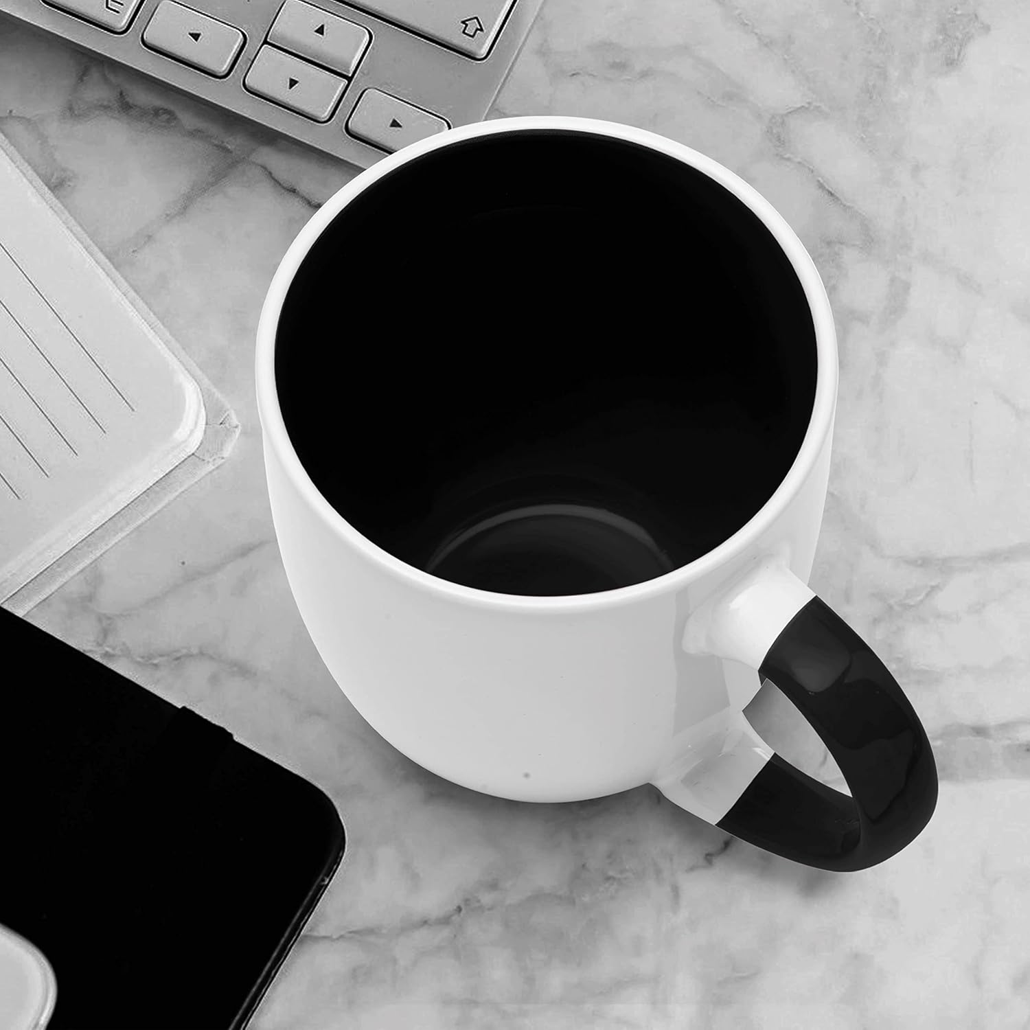 Custom Bistro Style Large Coffee Mugs 16 oz. Set of 10/50/100, Personalized Bulk Pack - Perfect for Coffee, Tea, Espresso, Hot Cocoa, Other Beverages - Black