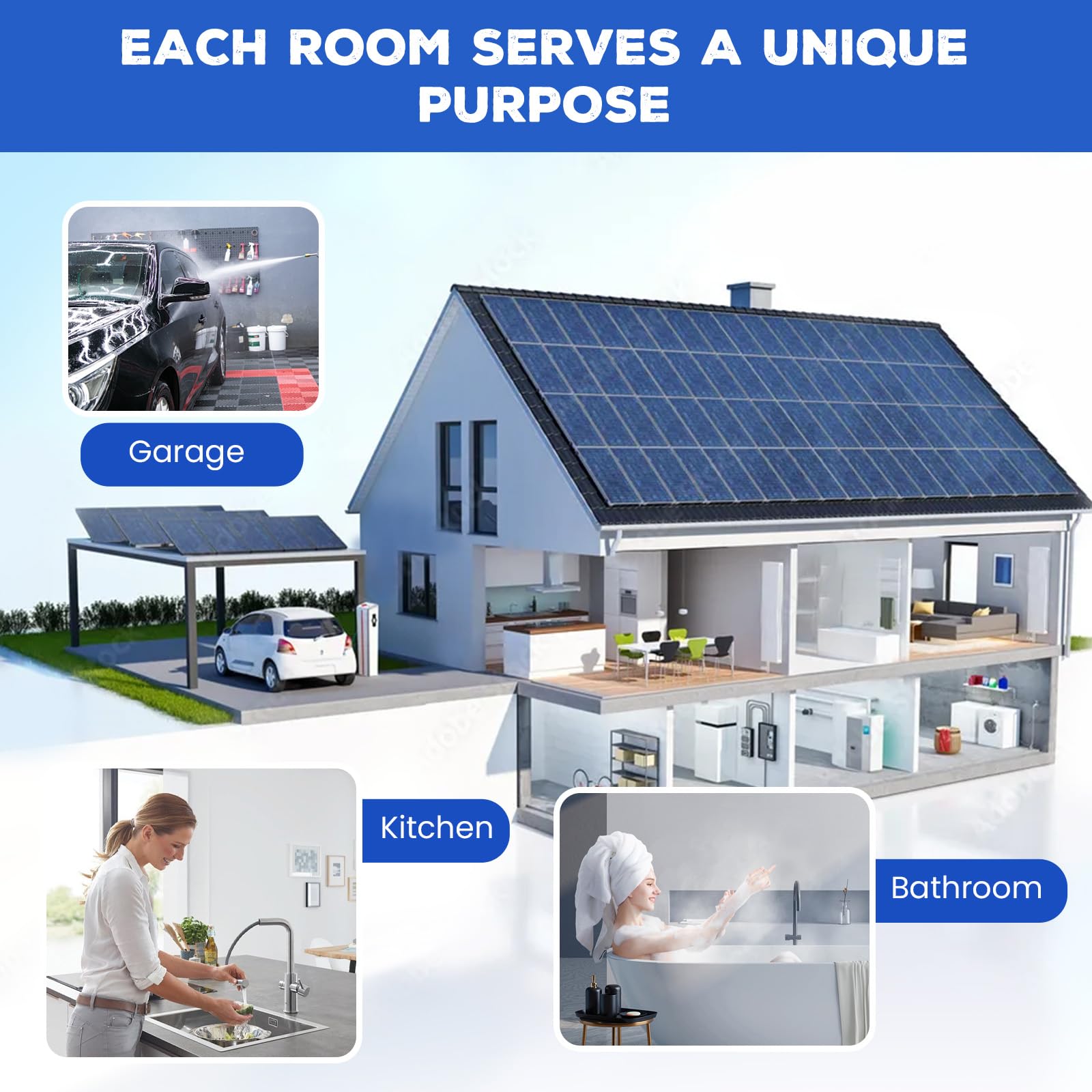 Scaldabagno Elettrico Istantaneo, 220V 5500W Mini Scalda Acqua Elettrico Istantaneo con Display Digitale LCD e Pulsanti a Sfioramento Piccola Cucina, Bagno, Minatura