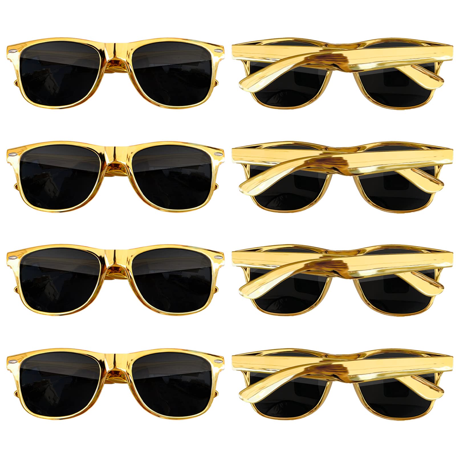 Pibupibu 8 Pack Metallic Neon Color Party Favor Supplies Unisex Sunglasses, UV400 Protection