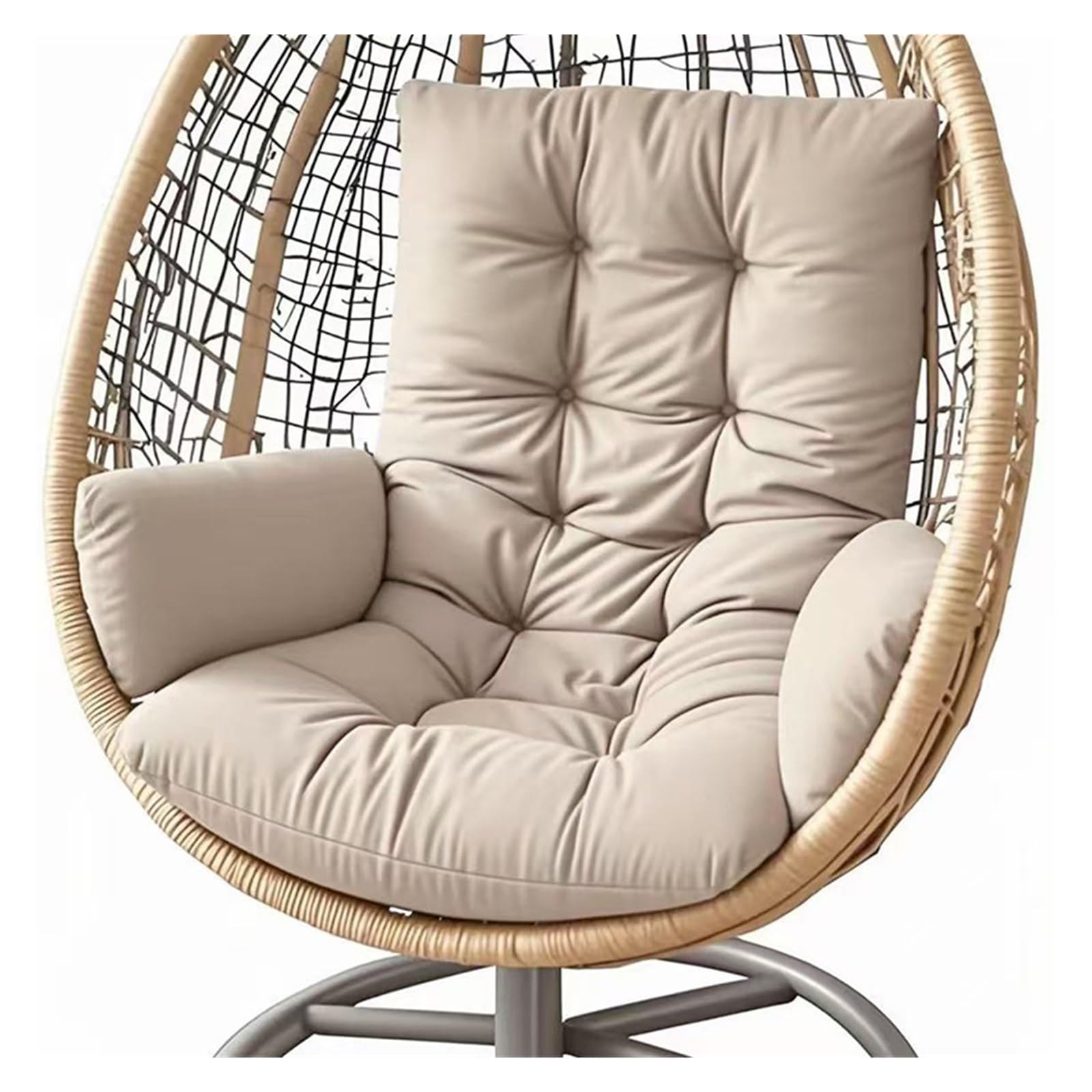 GHHZML Egg Chair Cushion All-Season Swing Cushion Replacement Pad Durable Fabric Outdoor Terrace Balcony Garden Solely Chair(Cushion 01)