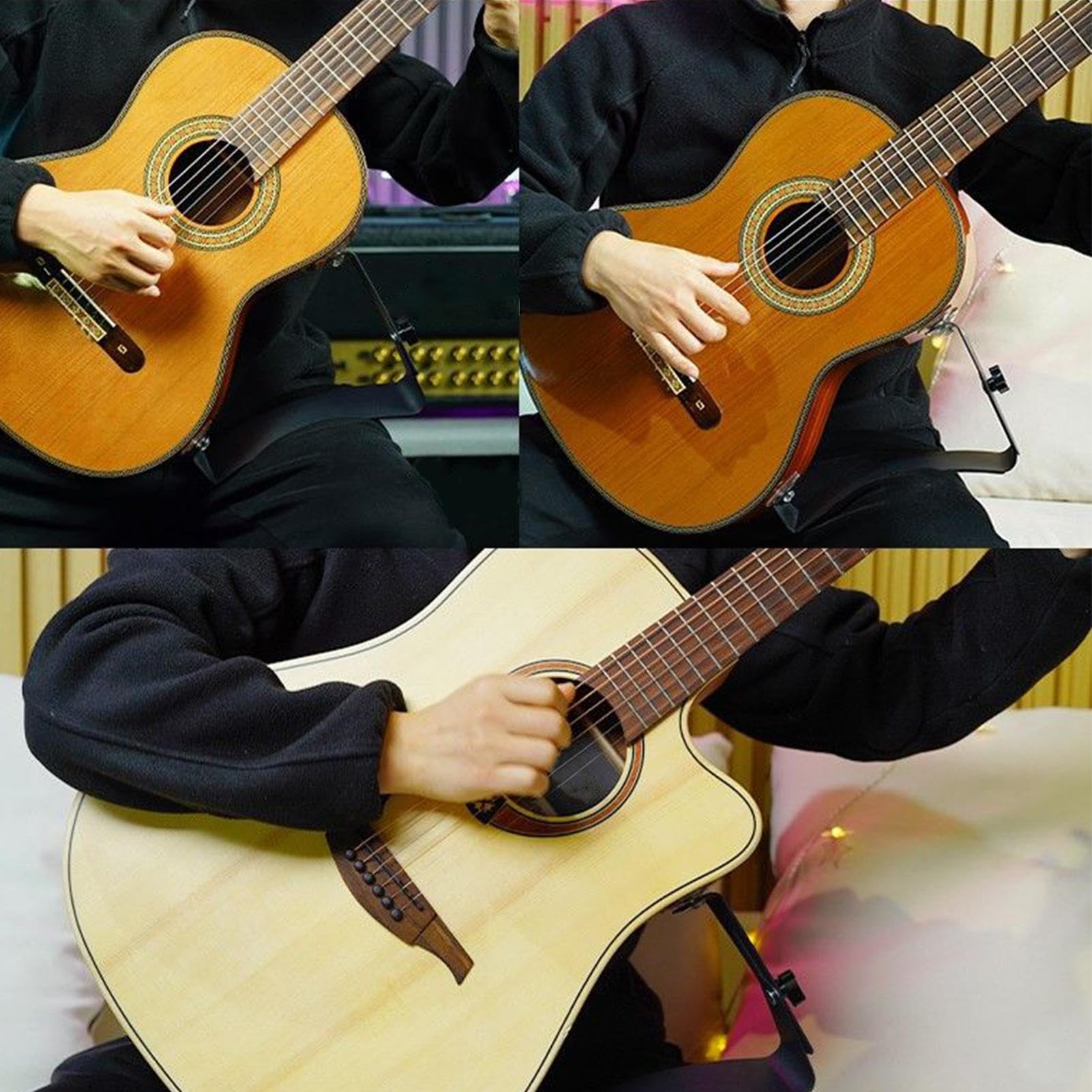 Soporte ergonómico para patas de guitarra, accesorio ergonómico antideslizante para instrumentos musicales, dispositivo de sujeción para guitarra eléctrica con reposapiés, para actuaciones en el hogar