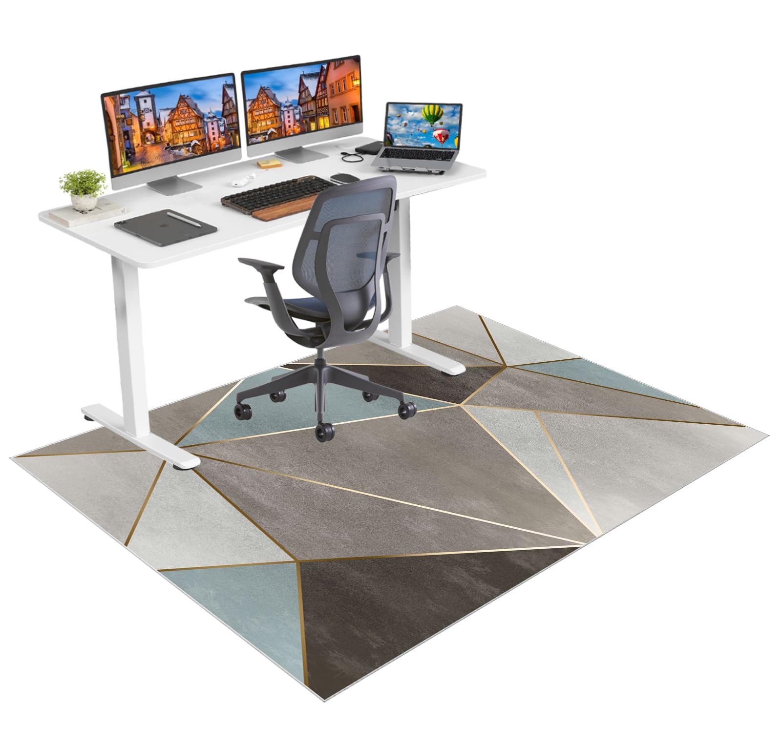 Tappetino Salvapavimento Antiscivolo, Tappeto per Sedia Ufficio per per Pavimenti in Legno Duro, Tappeto Gaming pavimento, Tappetini di Protezione per Pavimento per Parquet e Laminato 120 x 140 cm