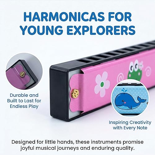 Miniatura 6 de 24 piezas de armónicas para niños a granel - Recuerdos de fiesta de cumpleaños, regalos de devolución para niños de 4-8 y 8-12 años, niños y niñas |