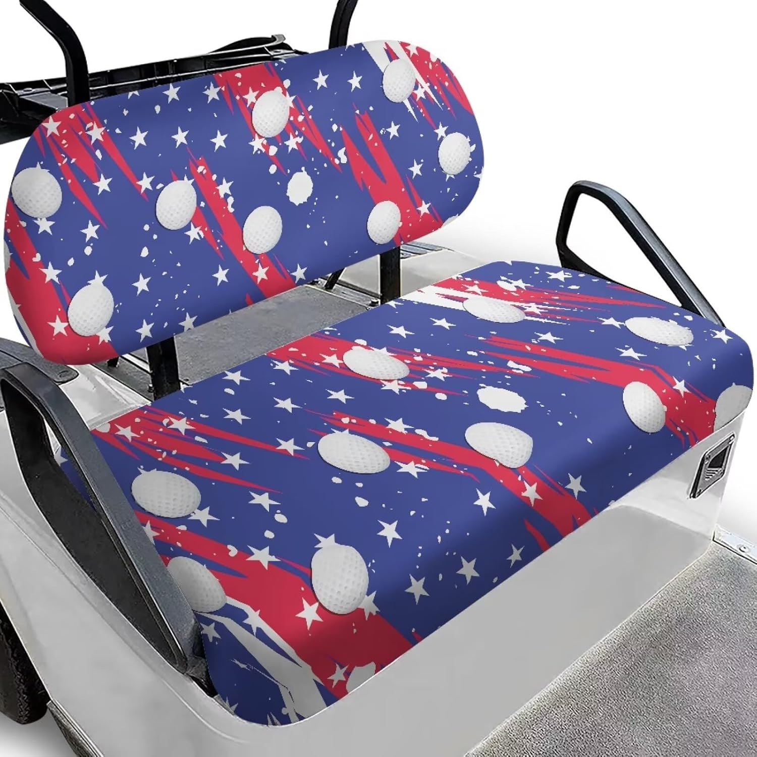Biyejit Golf Cart Seat Covers Golf Cart Backrest Cover Bench Seat Covers Fits Most 2-Seat Golf Carts, Golf Cart Accessories