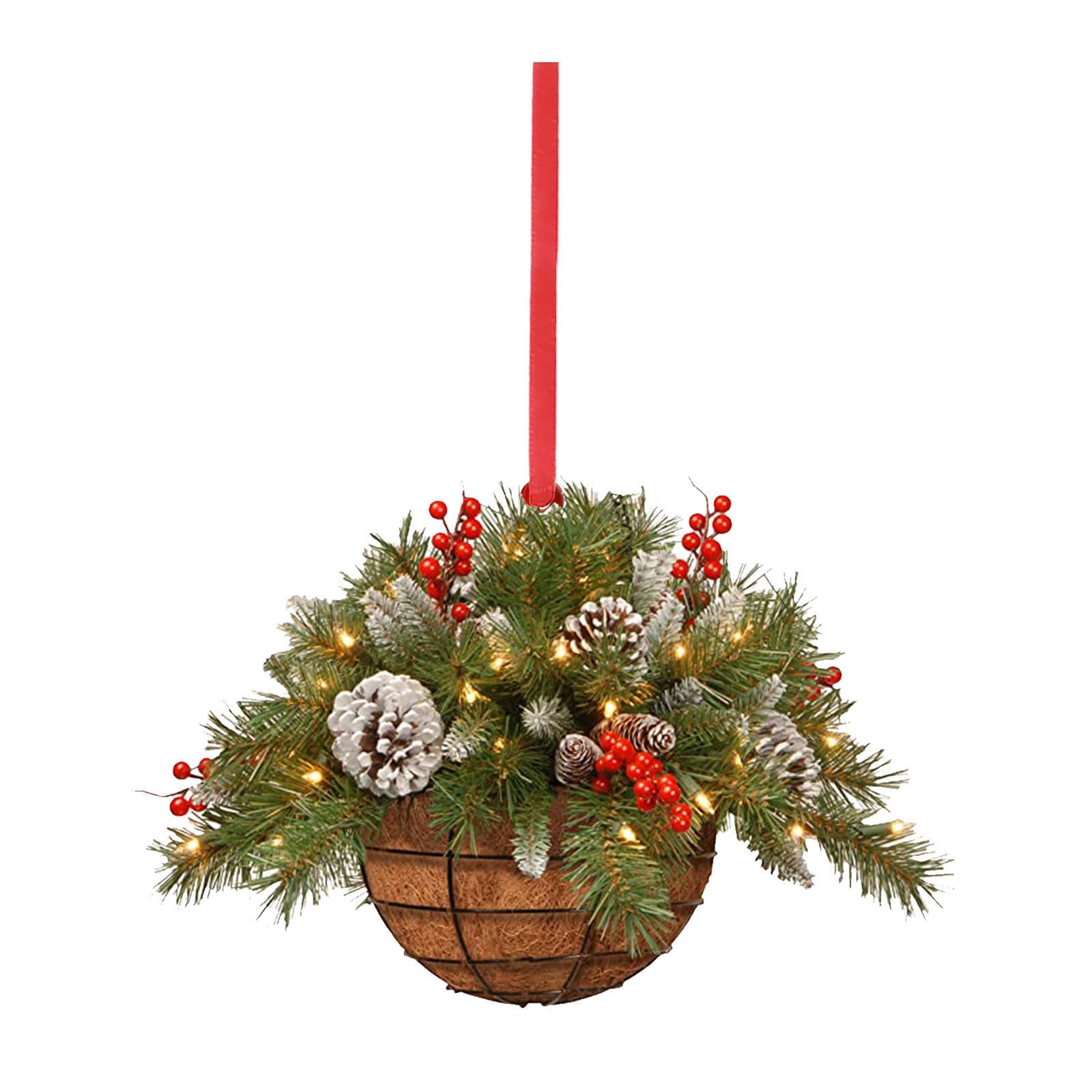 HZBB Artificial Flower Basket Decor Christmas Tree Festive Tabletop Decorations Fine Craftsmanship Delicate Decor Cow Gift