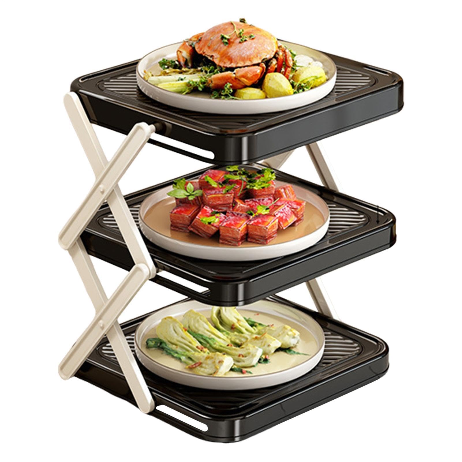 Organisateur de cuisine à 3 étages pour placard et réfrigérateur net
