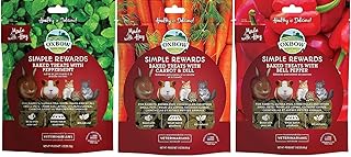 Oxbow 3 Flavor Bundle of Simple Rewards Small Pet Treats, 3 Ounces Each: Carrot and Dill, Bell Pepper, and Peppermint