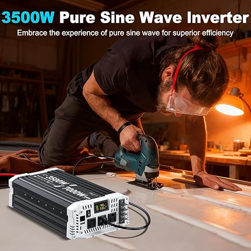 Miniatura 3 de Inversor de onda sinusoidal pura de 3500 vatios, inversor de corriente de 48 V CC a 110 V CA, utilizado para fuente de alimentación de emergencia