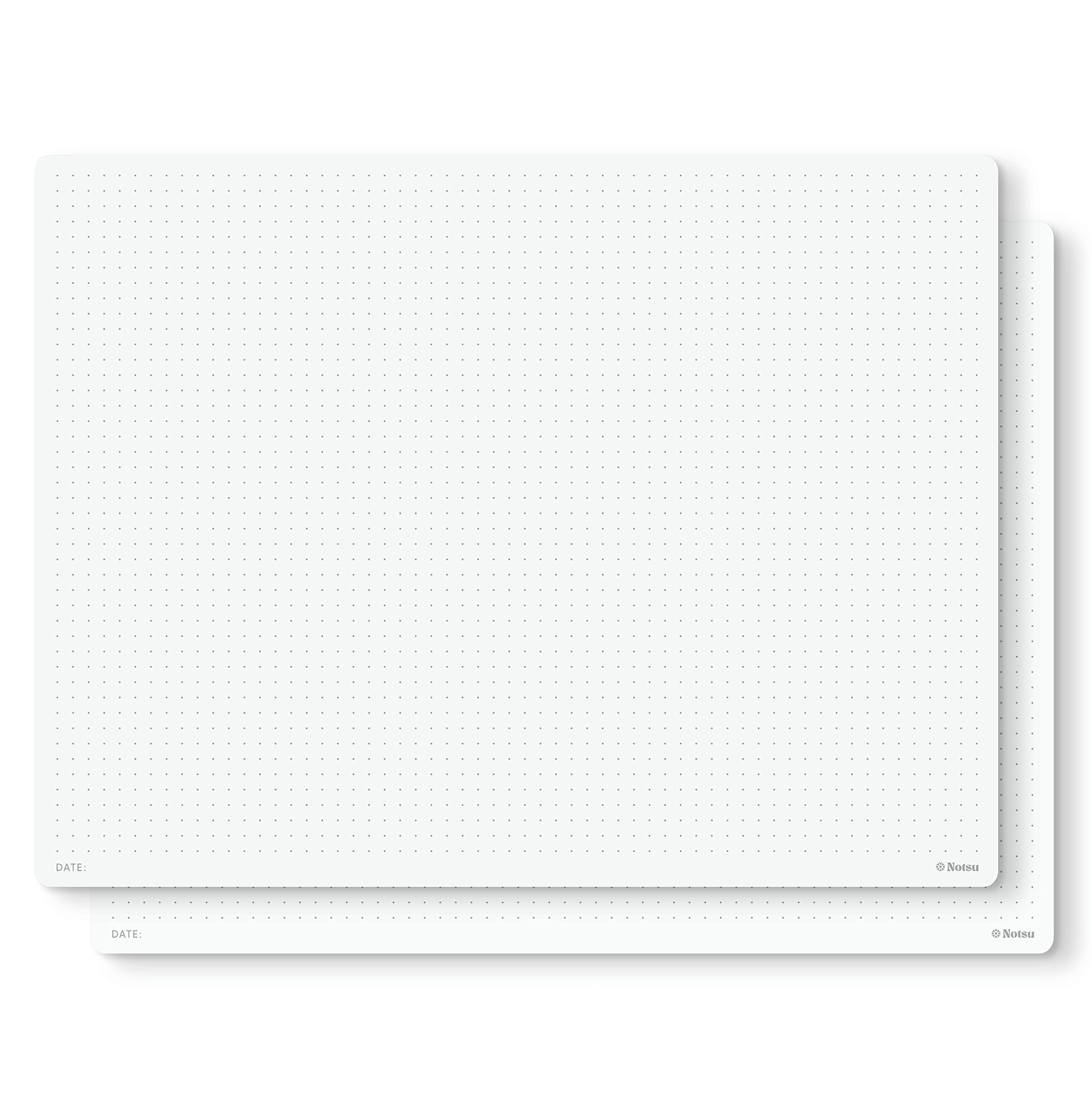 Notsu Dot Grid Notepads 8.5 x 11 inch, 2 Pack | Minimalist Dotted Memo Mouse Pads with Premium Thick Paper, Letter Size