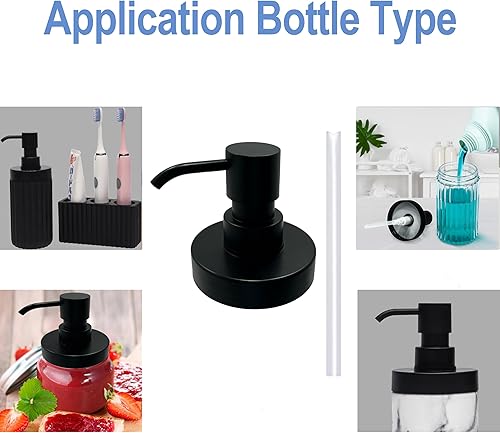 Miniatura 5 de Tapas dispensadoras de jabón para tarros Mason para todos los frascos de boca regular, plástico ABS a prueba de óxido de alta calidad, repuesto de