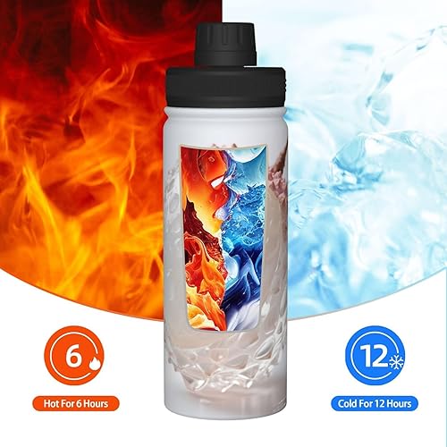 Miniatura 6 de litchi Printed Insulated Water Bottle, 18oz Stainless Steel Funny Travel Mug, Leakproof Hot & Cold for Sports, Gym, Hiking