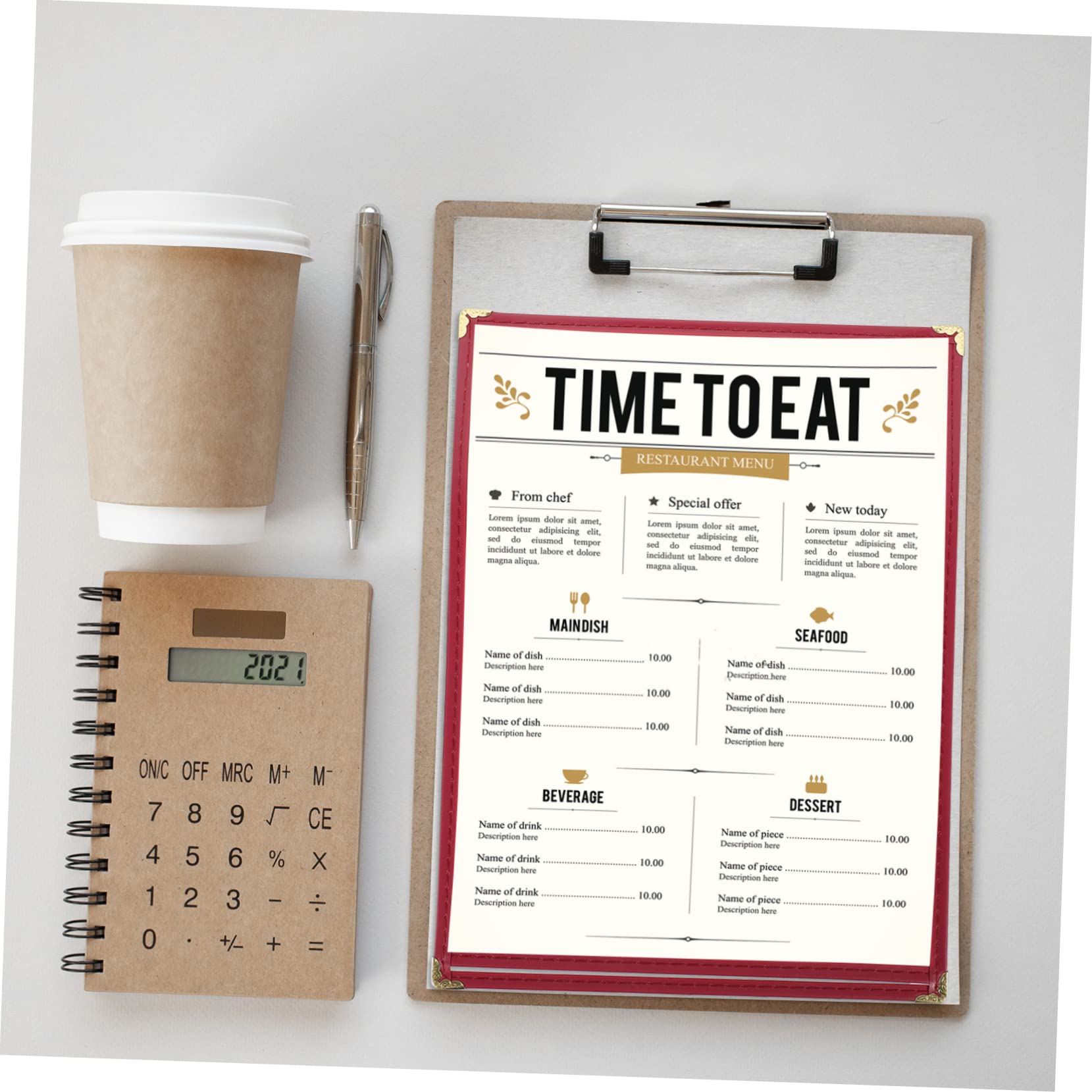 COSMEVIVI Menu Binder List Paper Insert Waterproof and Oil-Resistant PVC Shell for Restaurant Bar