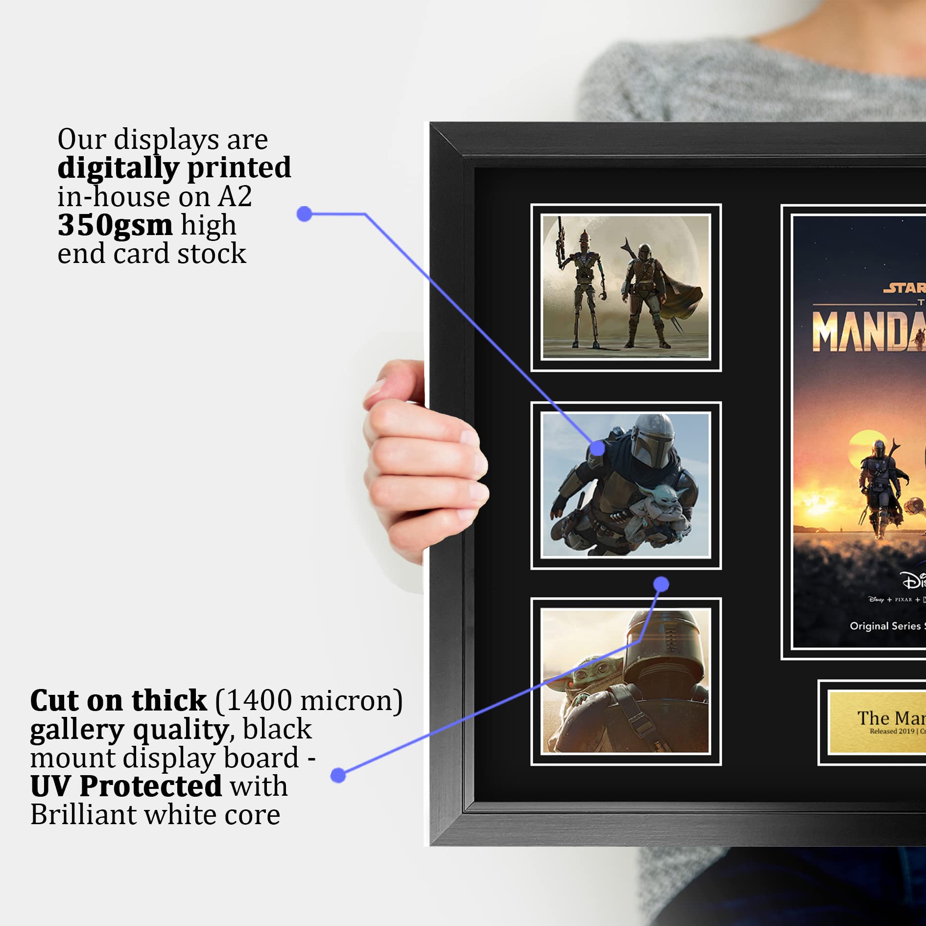 HWC Trading Geschenke Geducktes Signiertes Autogramm Fotodisplay Montagedisplay für Fans von Fernsehshows - A2 Gerahmt (ID-006529)