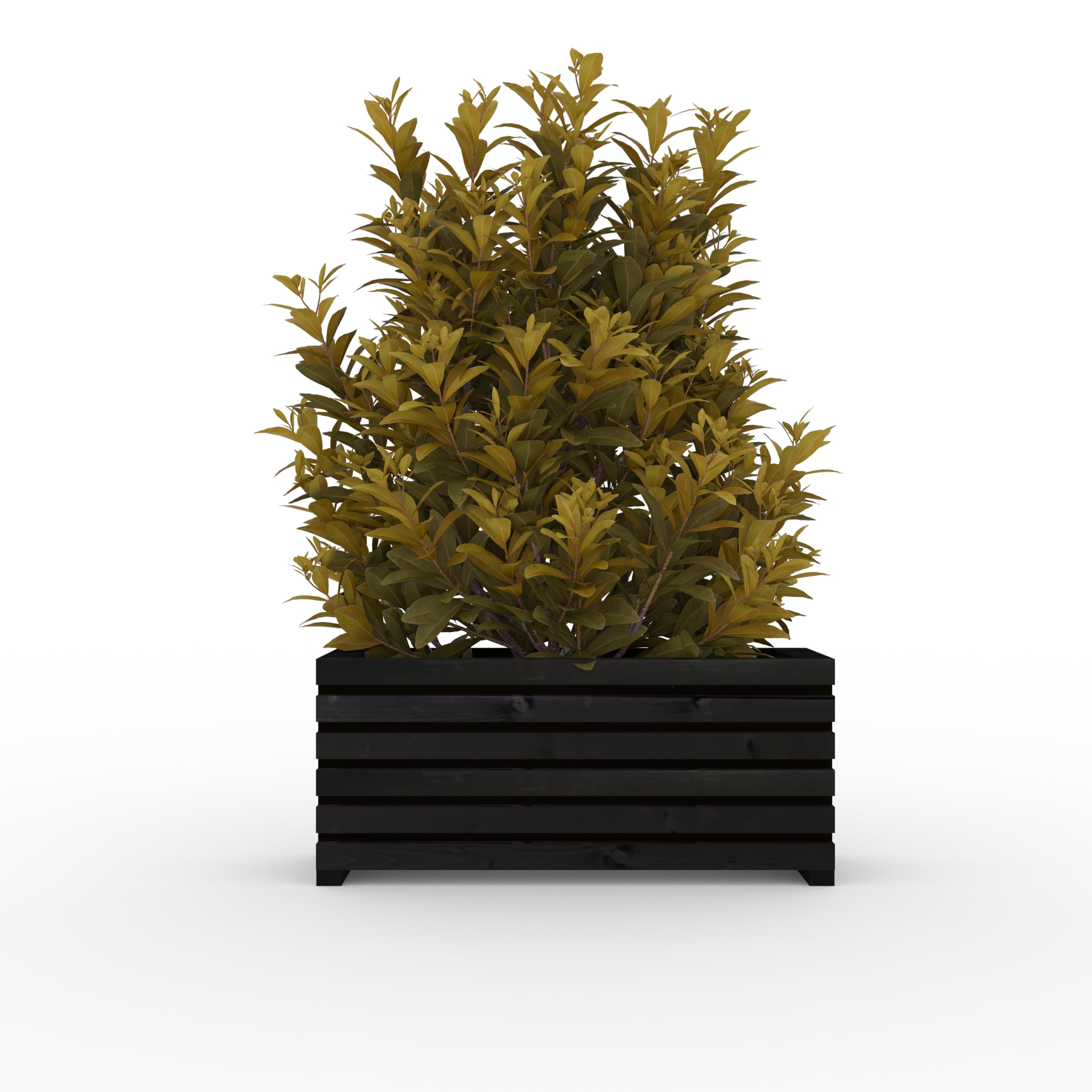 The Hutch Company Sussex Slatted Garden Planter Ready Built Outdoor Flower Box for Plants, Herbs & Vegetables – Heavy Duty Wood – Balcony, Patio & Garden UK Made (BLACK, 2FT)