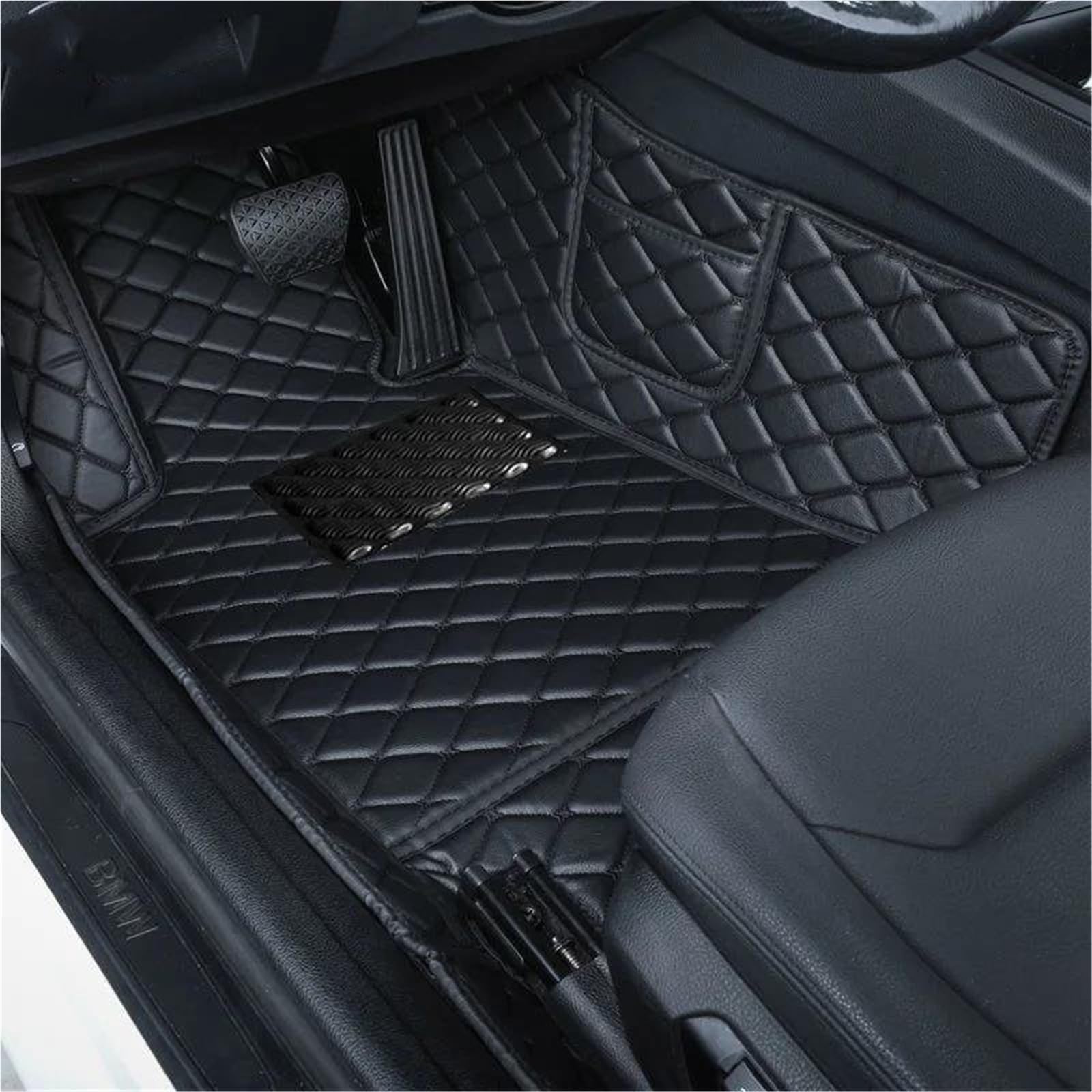 DZSUNLOHJ Car Floor Mats Custom Automotive Car Floor Mats For Nissan For Qashqai J11 2014-2017 Auto Luxury Leather Men Women Car Mats Full Coverage Footwell Mats(L Black)