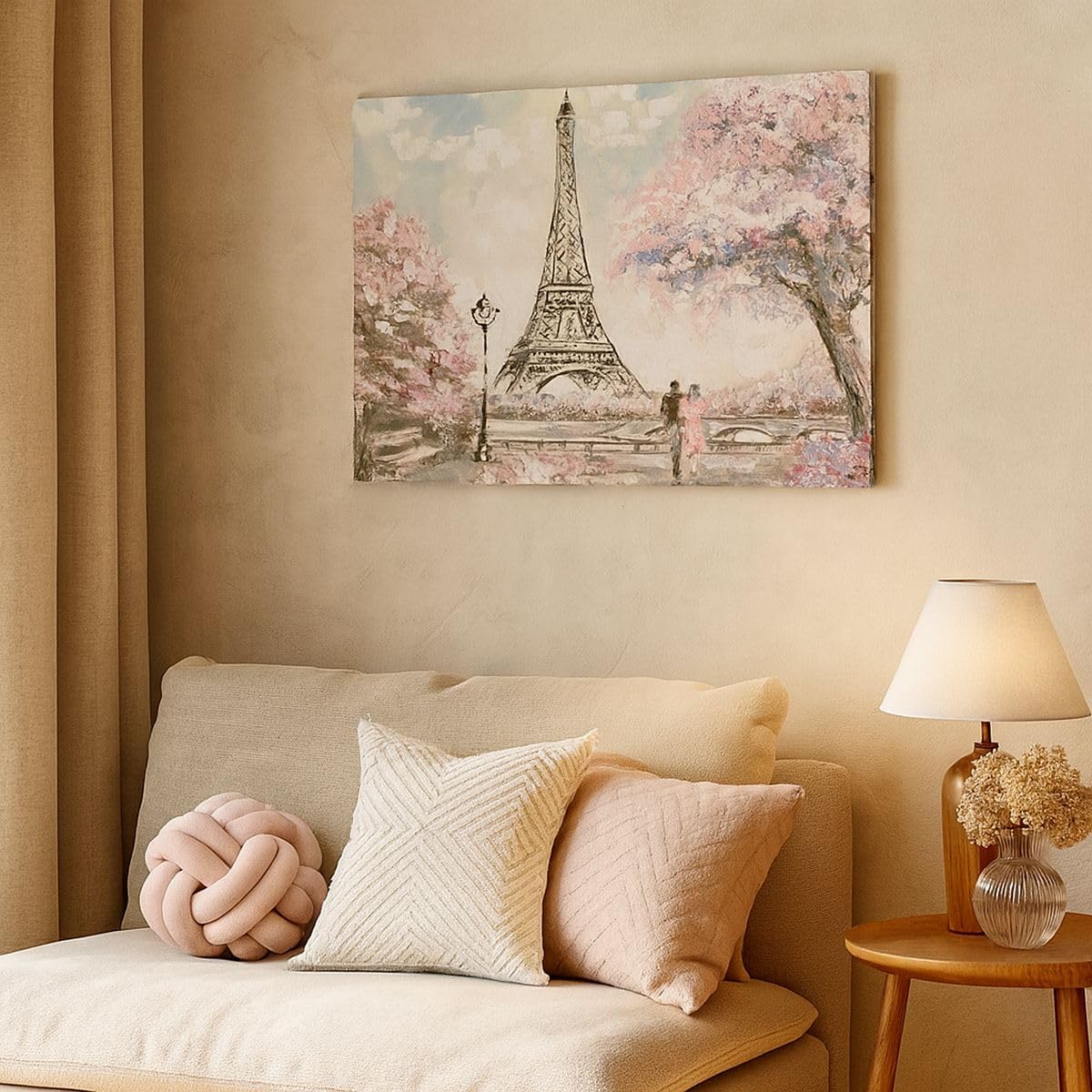 Lienzos decorativos 100x70cm Cuadro Sobre Lienzo Moderno Árboles Eiffle Pareja Francia Grande Dormitorio Cocina Cuadros Pared Imágenes Cuadros Decoracion Salon Wall Art Prints Decor AA100x70-3147