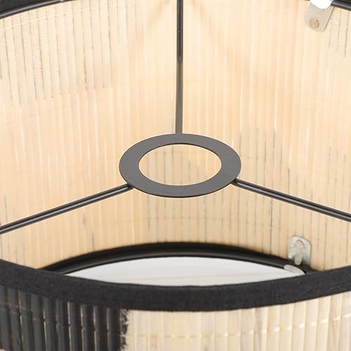 Miniatura 7 de DOITOOL Pantalla de bambú para lámpara colgante, pantalla de luz de noche, pantalla de mesa, cubierta de lámpara de mesa, pantalla de araña para