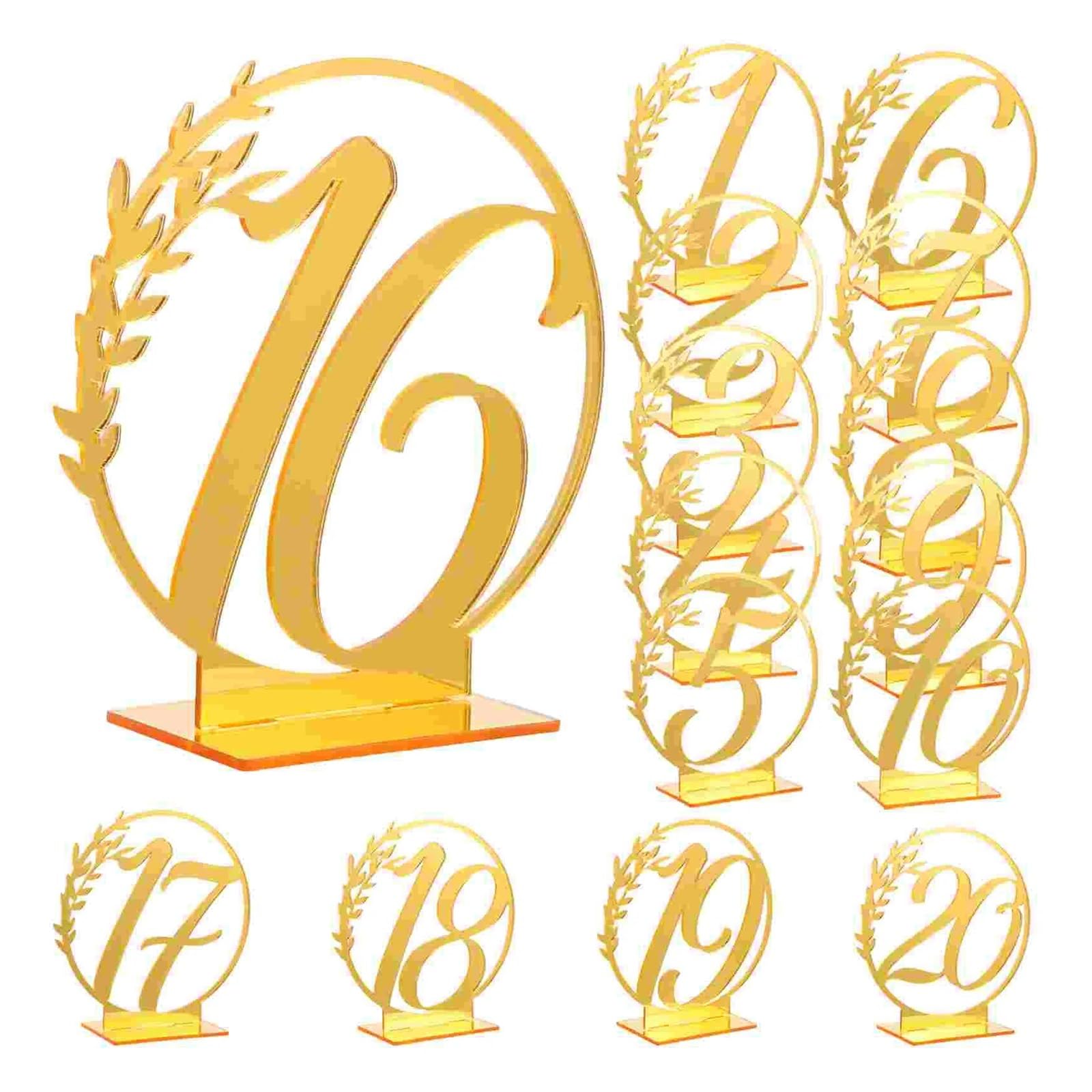 Table Numbers 20 Pcs Table Numbers With Base Gold Watch Blank Wedding Golden Party Banquet(Silver)