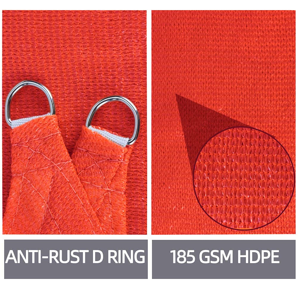 SUNNY MOOD Sonnensegel Quadratisch 3,5x3,5 M | Rot | UV-Schutz Bis 98% | Für Terrasse & Garten