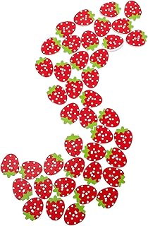 Homoyoyo 100 pcs bot? de costura de madeira bot? em forma de morango bot?o bot?o bot?o ornamento Wooden Sewing Buttons