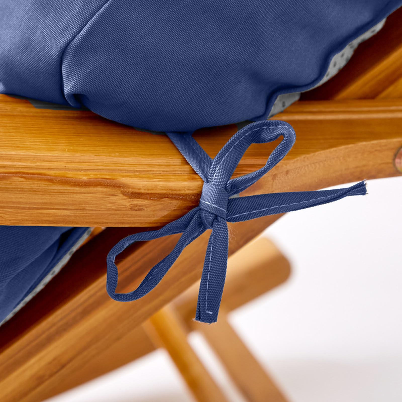 Cuscino per sedia a sdraio da giardino, 190 x 54 cm, con fondo antiscivolo, comodo cuscino con testa e fascette di fissaggio, imbottitura spessa per giardino, balcone, terrazza (blu scuro)
