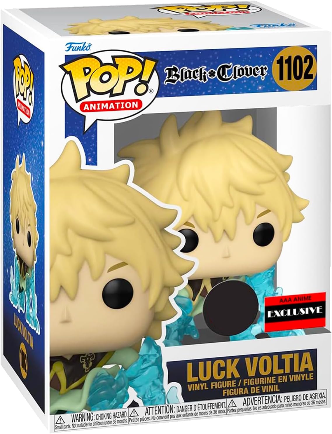 Funko Pop Black Clover Luck Voltia (Lightning Armor) GITD Chase Pop Figure (AAA Anime Exclusive)