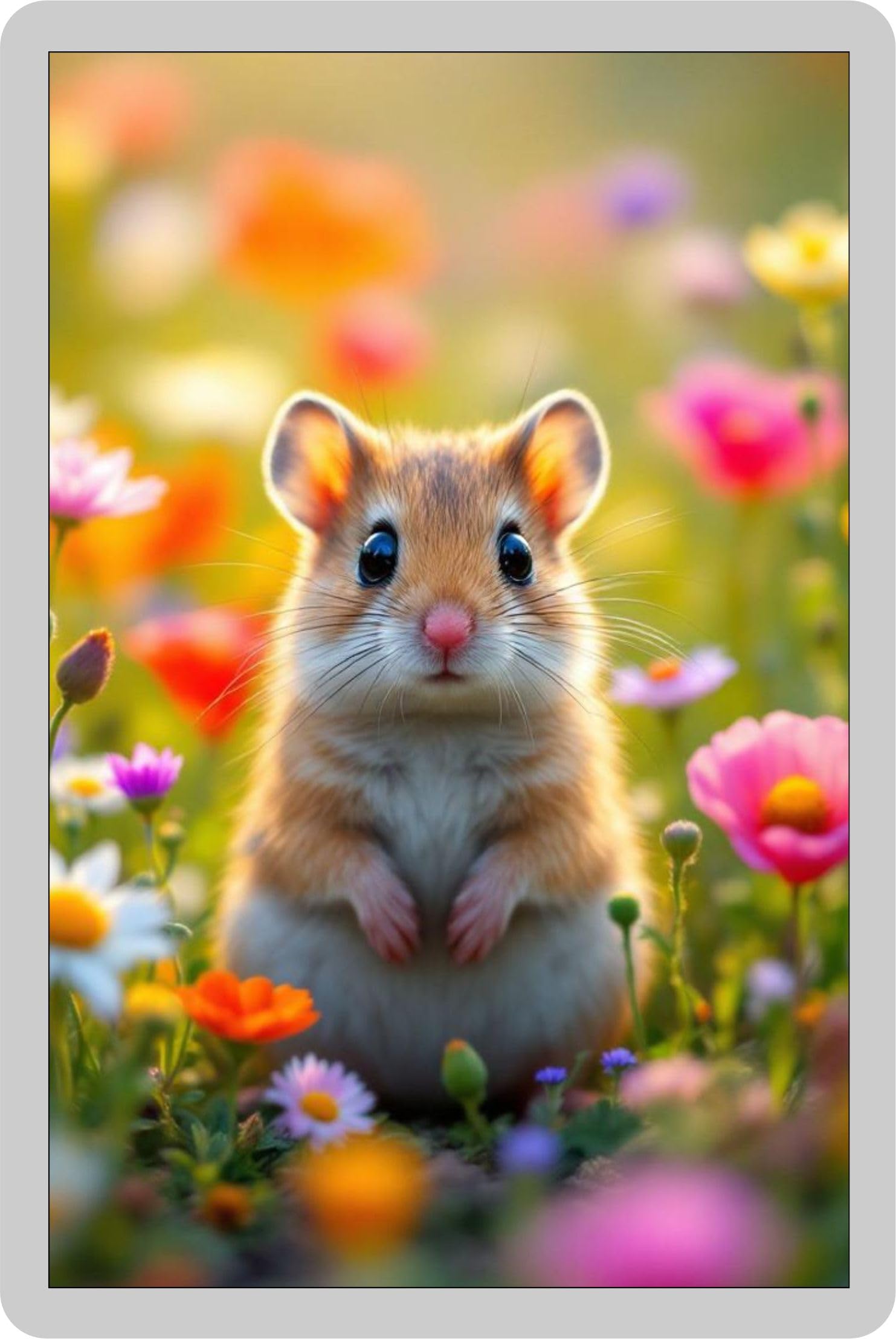 Decalarama Animal Fridge Magnet Gift – Field Mouse In A Meadow - Fun Cute Garden Wildlife Novelty Present