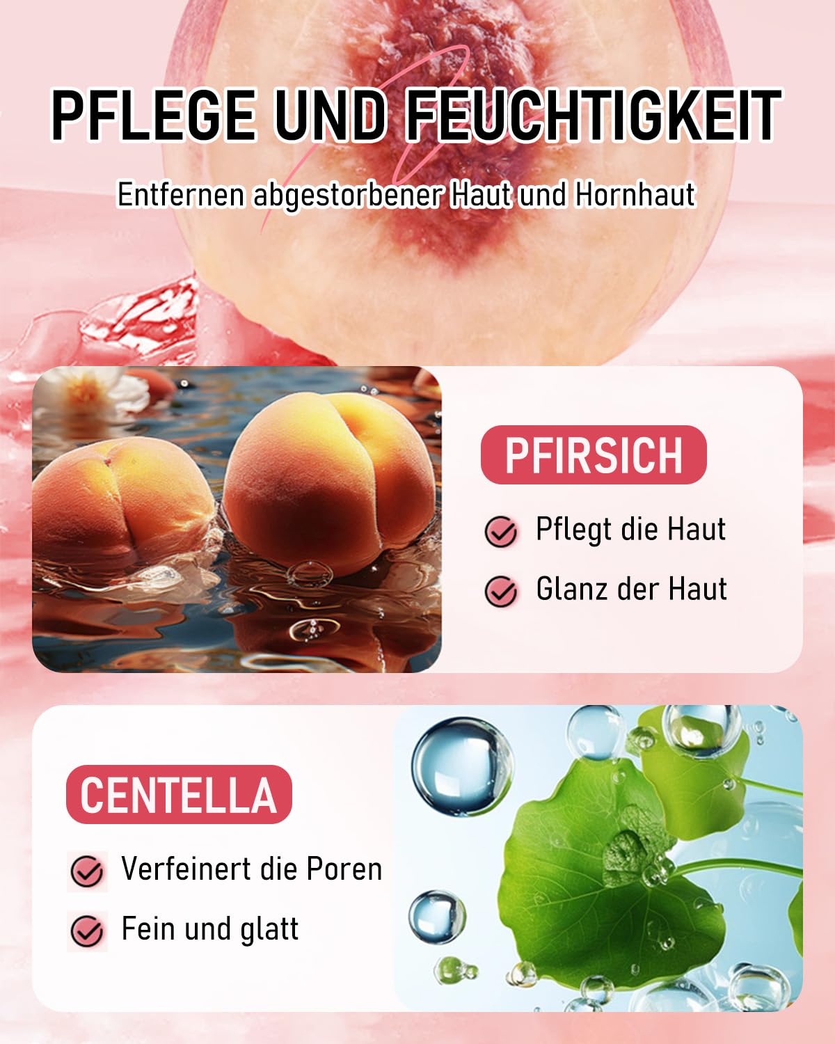 6 paia di maschere per piedi di pesca con niacinamide, idratanti e riparanti, peeling contro calli e pelle secca, maschera per piedi morbidi e delicati