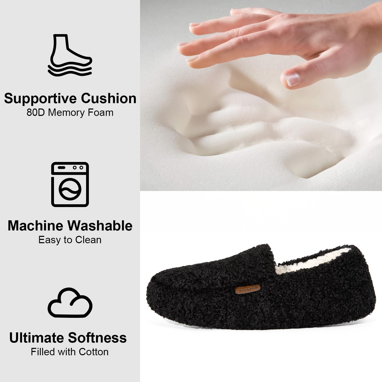 LongBay Women's Fuzzy Memory Foam Slippers Warm Cozy Shearling House Slippers for Ladies Supportive Slip on Indoor Home Shoes - Image 3