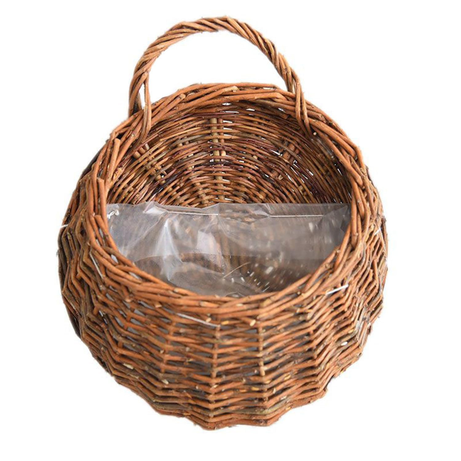 Homeily Wall Hanging Flower Basket, Handmade Wicker Hanging Basket for Plant Wall Mount Rattan Chlorophytum Comosum Hanging Basket for Front Door, Home, Garden. (Small)