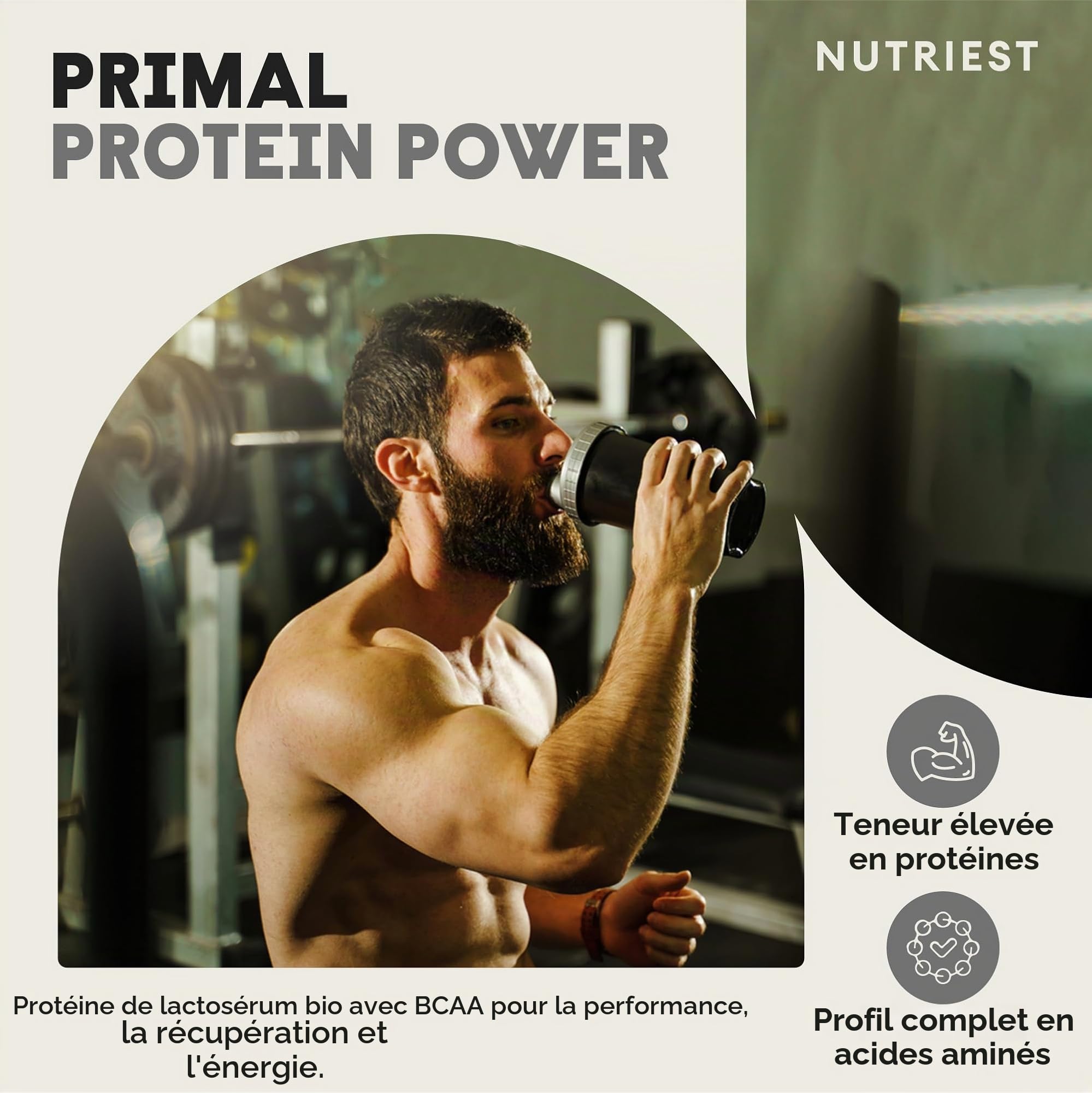 Nutriest Whey Protein Pulver (1kg) – Bio Whey Protein I Bio-Weiderind en Europe I 100% Weidehaltung I Eiweißpulver mit hohem Proteingehalt I Proteinpulver for Shakes, Fitness & Alltag
