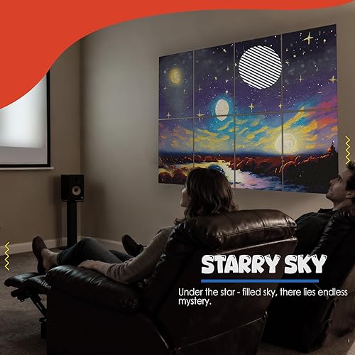 Miniatura 7 de Paquete de 8 paneles acústicos artísticos con autoadhesivo, arte acústico de pared de 48 x 32 pulgadas, mejores paneles decorativos a prueba de