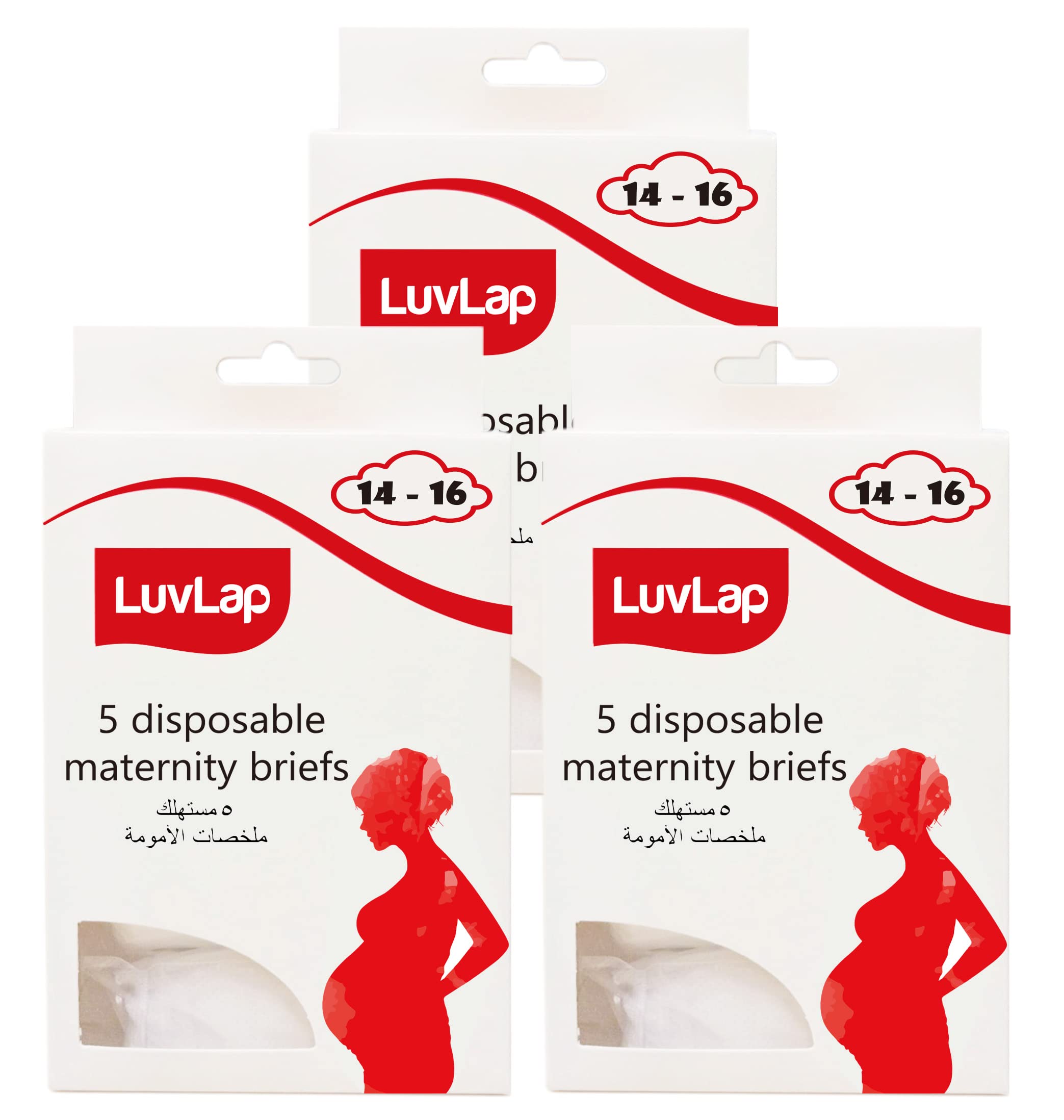 Luv LapLuv Lap Disposable Maternity Brief (Size 14-16) (Pack of 3), White
