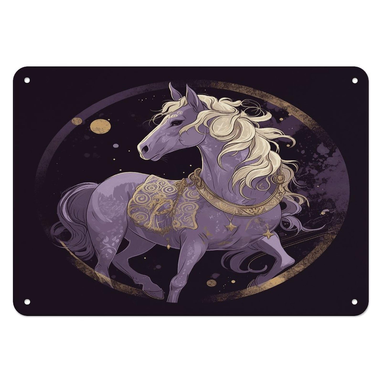 Btcowzrv Style Horse Clip Art Metal Sign, 5.5" X 7.9" Tin Wall Decor, Wall Art Plaques For Home Wedding Decor Room Living Room Decoration